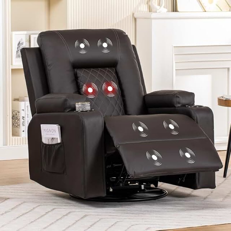 comhoma recliner chair,pu rocking chair for adults,swivel recliner with cup holders,single sofa seat