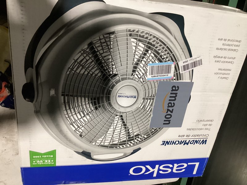 Condition photo showing Good Condition for lasko wind machine fan, air circulator fan with 3 speeds, 20" model 3300, gray