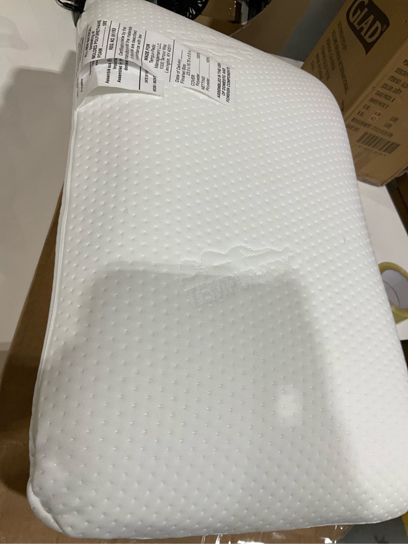 Condition photo showing As Is for tempur-pedic memory foam symphony pillow luxury soft feel, standard, white
