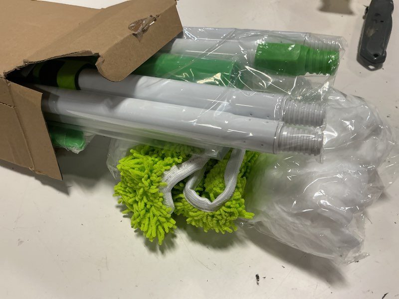 Condition photo showing Good Condition for baseboard cleaner tool with handle, extendable long handle baseboard floor cleaning tool duster with reusable pads for floorboard green