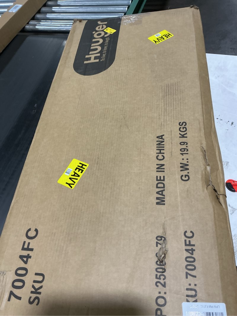 Condition photo showing Good Condition for Huuger L Shaped Office Desk with Power Outlets, 47 Inch Computer Desk with 3 Drawers, Shelves, for Gaming, Corner Work, Home Office, Study, Rustic Brown Rustic Brown 47inch