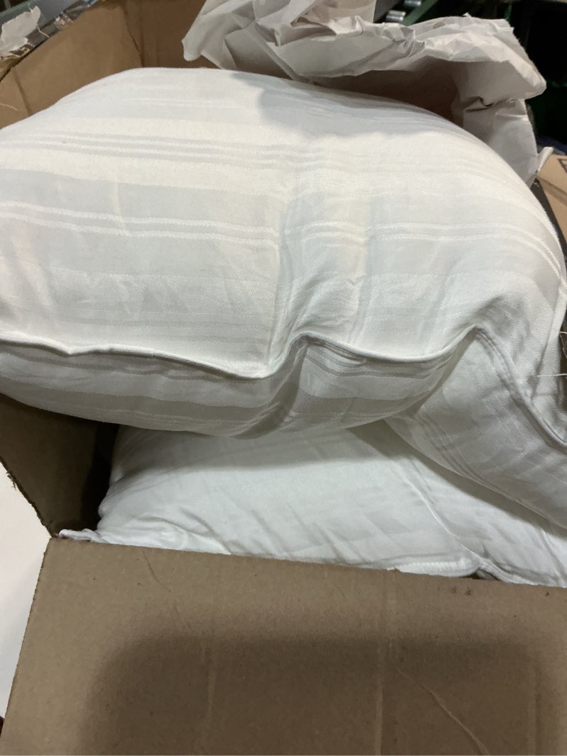 Condition photo showing As Is for downluxe Down Alternative Pillows King Size Set of 2 - Hotel Collection Soft Bed Pillows for Sleeping, Perfect for Side, Back and Stomach Sleepers, 20 X 36