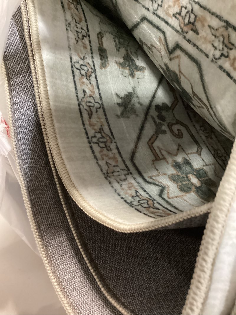 Condition photo showing Good Condition for 8x10 Area Rugs for Living Room, Washable Rug for Bedroom Dining Home Office, Soft Non-Slip Rubber Vintage Boho Large Carpet, Print Distressed Carpet for Modern Nursery Office Gray Green Gray Green 8' x 10' (Rectangular)