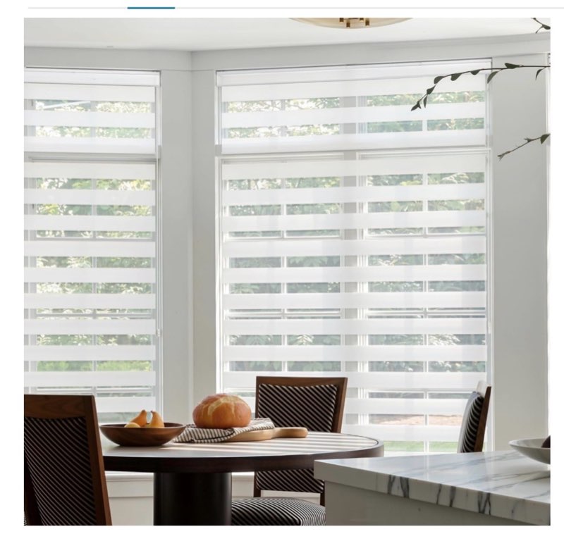 ghv zebra blinds for windows corded blackout dual layer privacy shades light control for day and night home office (white, 35 in (w) x 64 in (h))