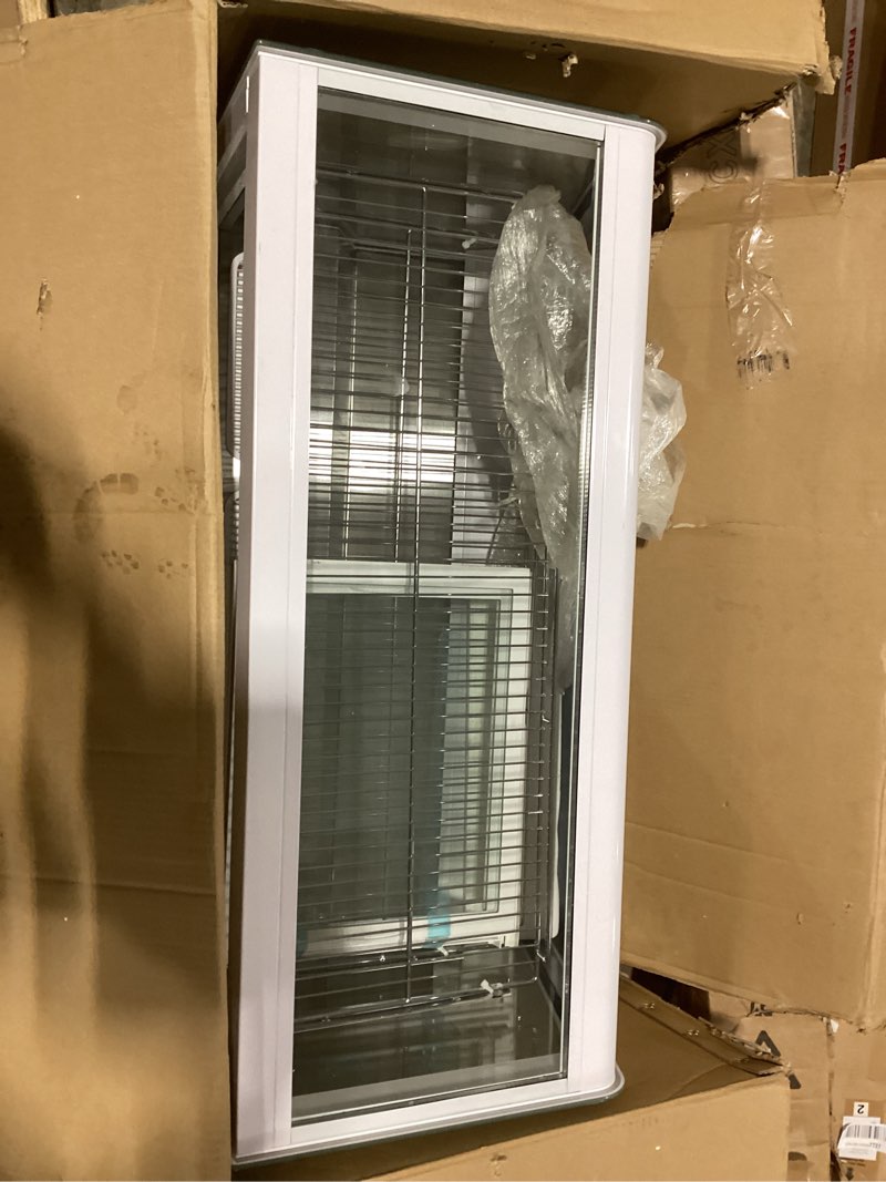 Condition photo showing As Is for peakpursuit 6.5 cu.ft. refrigerated display case countertop pastry display case commercial display refrigerator with led lighting auto defrosting air-cooling rear sliding door, 2-tier