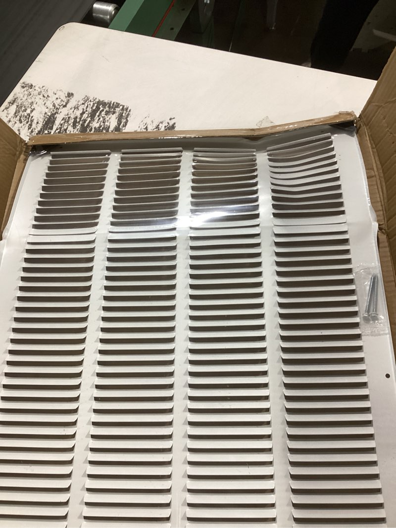 Condition photo showing As Is for (As Is)16\" x 26\" Return Air Grille - Sidewall and Ceiling - HVAC Vent Duct Cover Diffuser - [White] [Outer Dimensions: 17.75w X 27.75\"h]