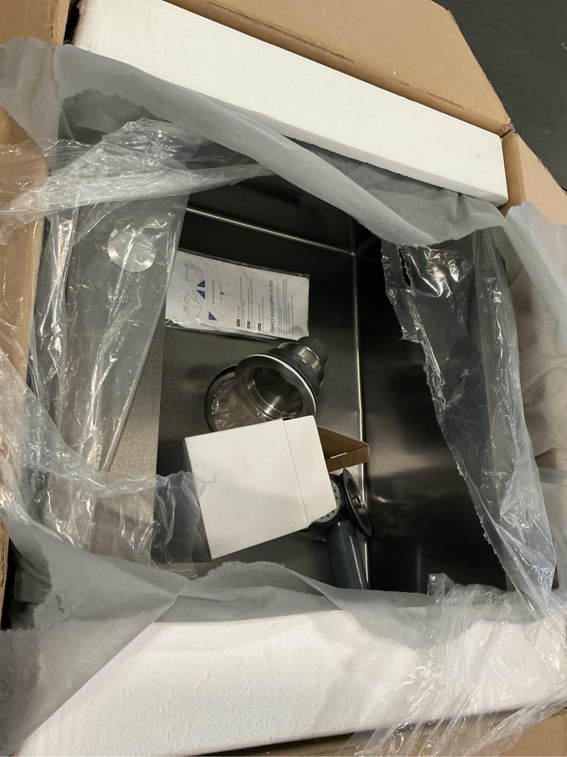 Condition photo showing Good Condition for OUGOO 23x18 Inch Kitchen Sink, Handmade 304 Stainless Steel Sink, 9" Deep Single Bowl with Brushed F