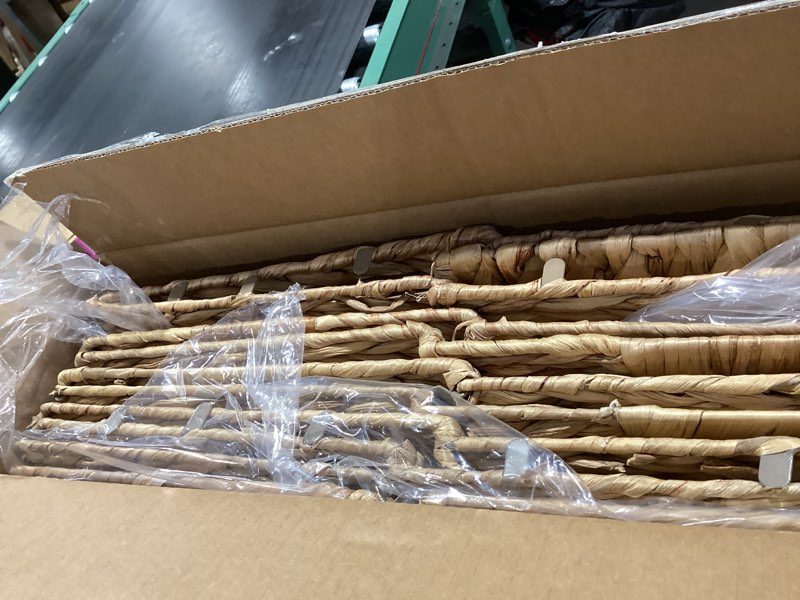 Condition photo showing Good Condition for Storage Baskets 11x11inch Cube Baskets 4 pcs Baskets,Foldable Handwoven Water Hyacinth Laundry Organizer,Cube Storage Baskets