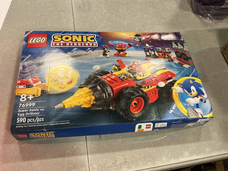 Condition photo showing New/Like New for lego sonic the hedgehog: super sonic vs. egg drillster gaming toy with shadow and dr. eggman, toy building set for boys and girls ages 8 and up, 76999