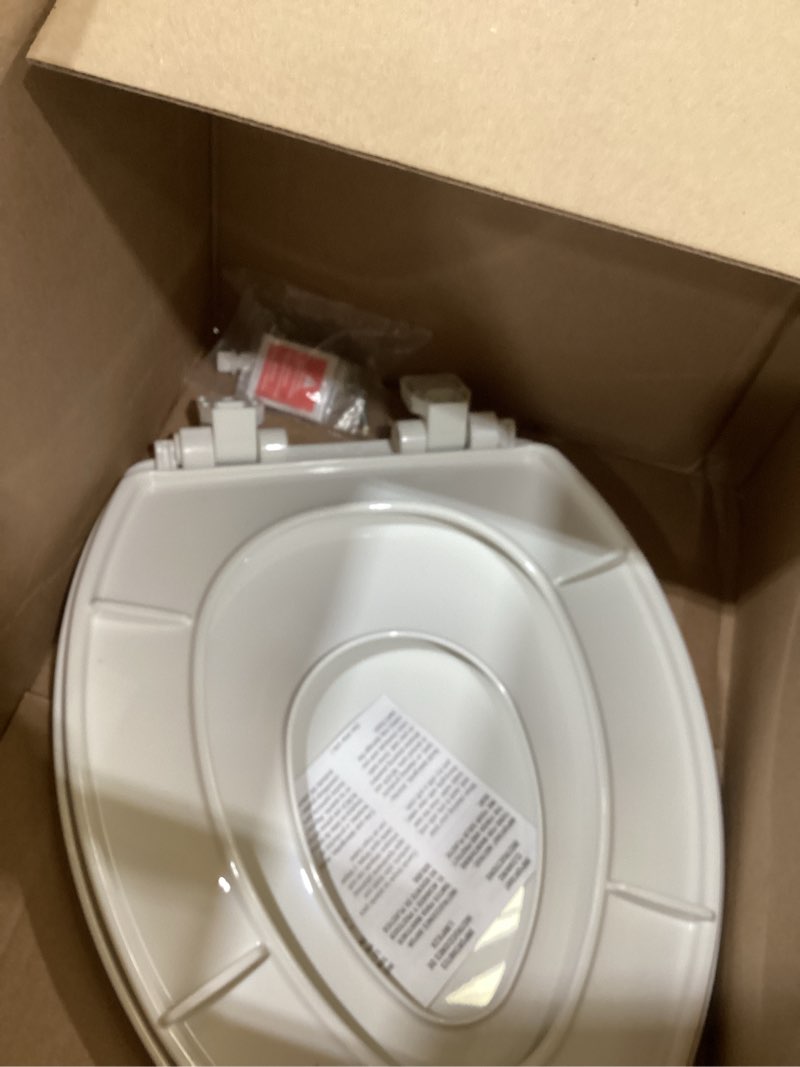 Condition photo showing As Is for little2big toilet seat with built-in toddler potty training seat, slow close, easy to install, made in usa, elongated, white