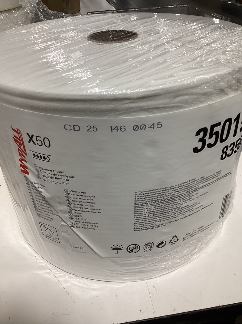 Condition photo showing Good Condition for wypall x50 disposable cloths (35015)  jumbo roll  9.8 x 13.4  white  1 100 sheets per roll