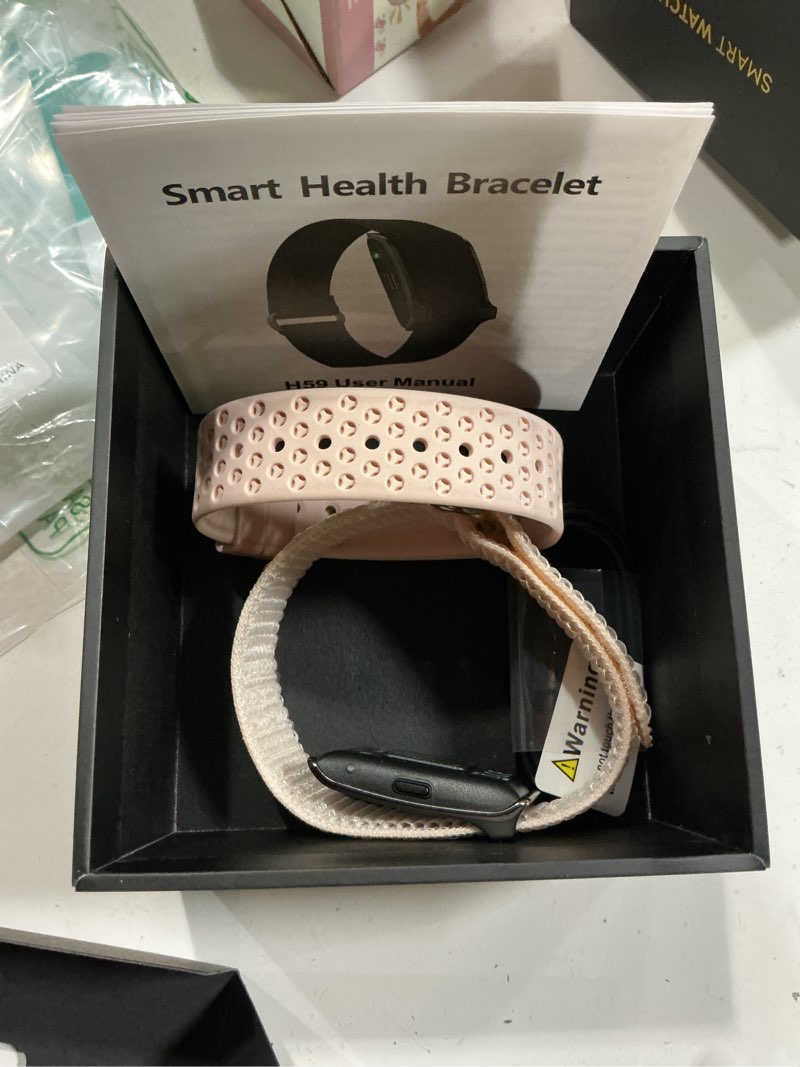 Condition photo showing Good Condition for Smart Bracelet, Wearable Activity & Fitness Tracker Band, 24H Sleep Tracker, All-Day Continuous Heart Rate Blood Pressure Stress HRV Monitor, 173 Sport Modes Smart Wristband with 2 Bands, Free APP Pink