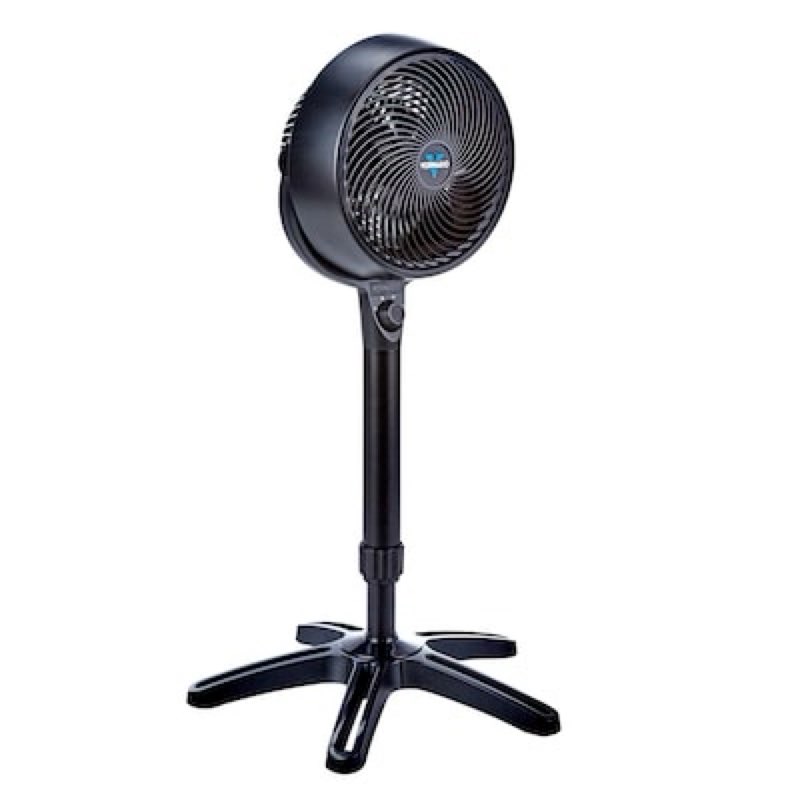 vornado 9-in high velocity indoor pedestal fan, in black