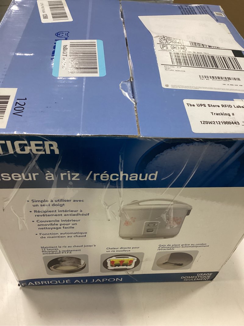 Condition photo showing New/Like New for Tiger JNP-1500-FL 8-Cup (Uncooked) Rice Cooker and Warmer, Floral White 8-Cup Lovely Flower