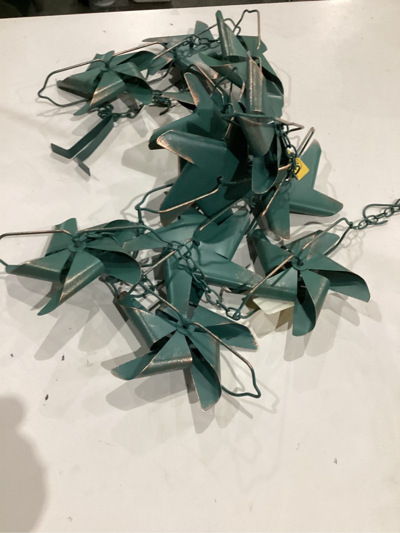 Condition photo showing As Is for item similar)))))windmill rain chain set 6 ft. rose gold copper rain chain cups for gutters replace downspout divert water 6 cups