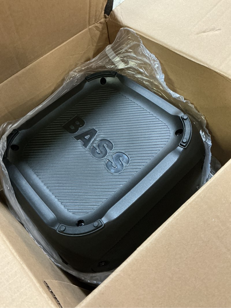 Condition photo showing Good Condition for JYX Bluetooth Speaker with 2 Dual 60W 6.5" Subwoofer, PA System with 2 Wireless Mics, TWS Stereo Sound, Deep Bass & Recording for Party, 400W Peak Power Karaoke Machine