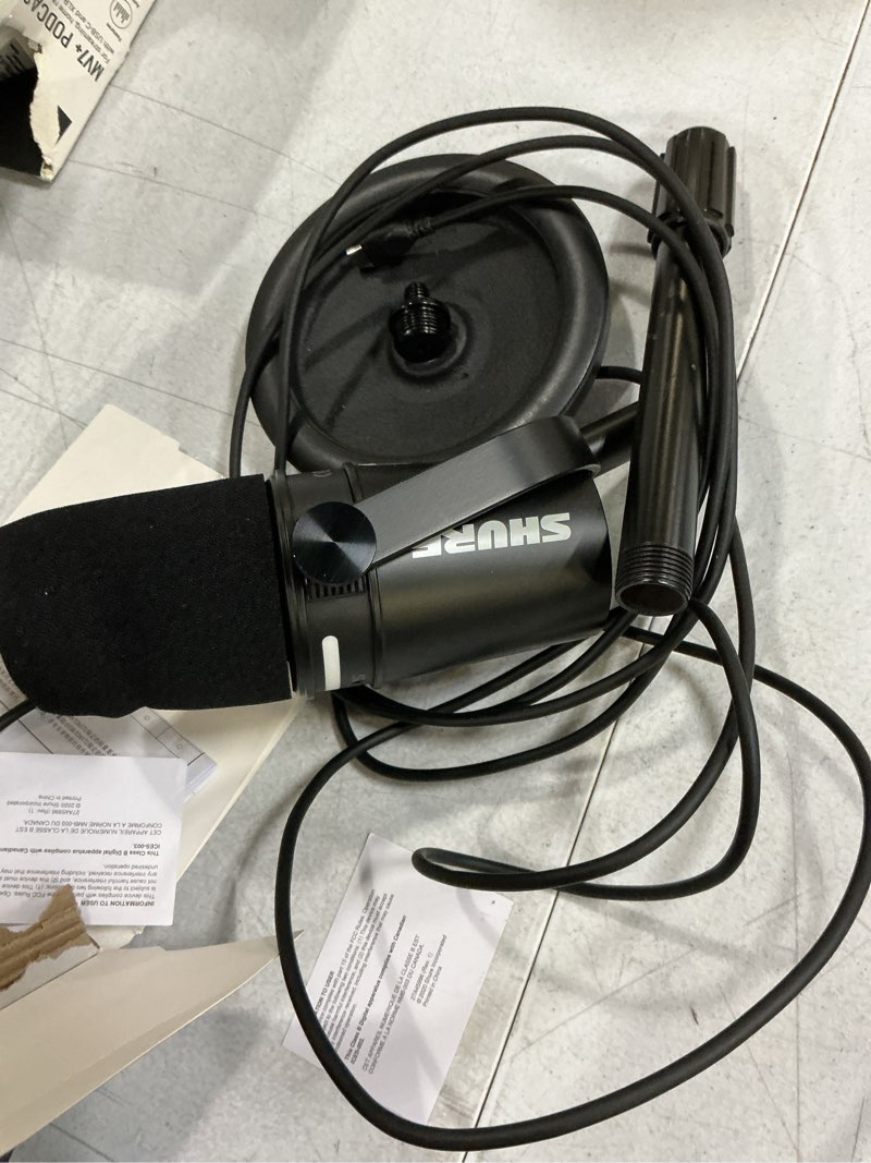 Condition photo showing Good Condition for shure mv7+ hybrid output usb-c & xlr podcast microphone & desktop stand (black)