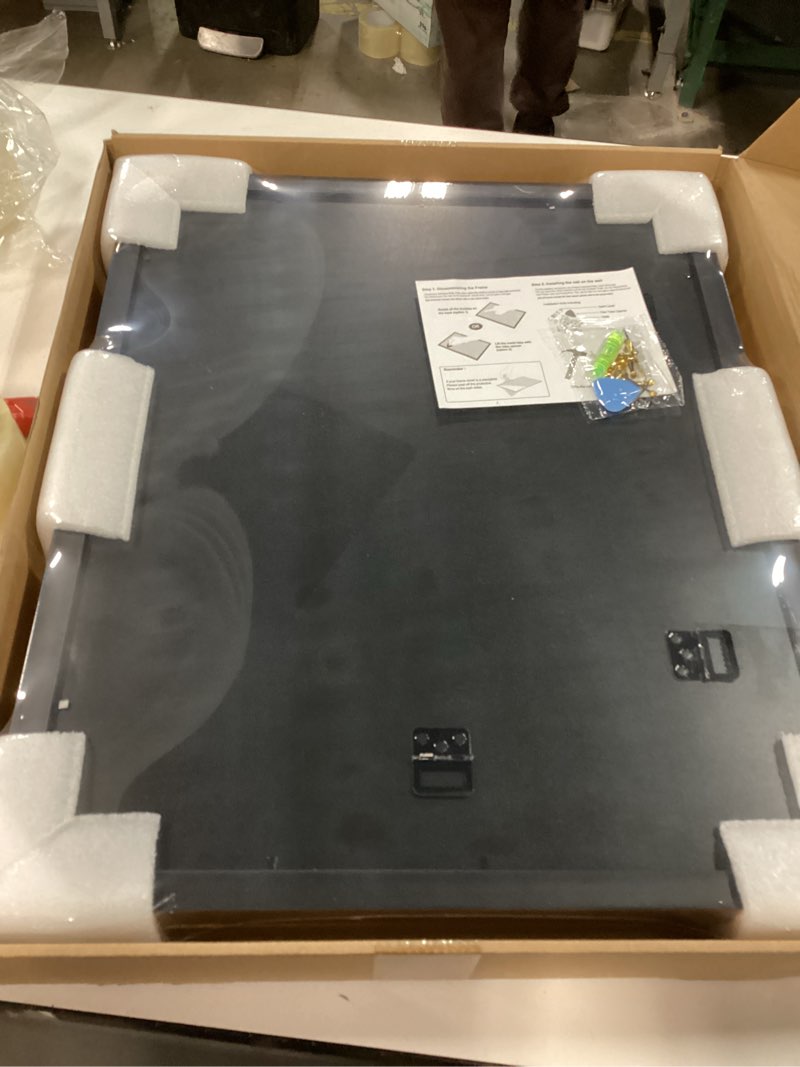 Condition photo showing New/Like New for Yaetm 6x8 Black Picture Frame with Decorative Inner Frame & Tempered Glass, Display 4x6 Photos with Mat - Portrait or Landscape - Tabletop & Wall Mount for Office & Home Décor (Black, Single) 6x8 matted to 4x6 - 1 pack Black