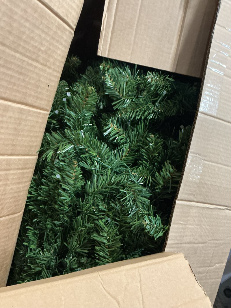 Condition photo showing As Is for Brightown 9FT Christmas Tree, Prelit Lighted Artificial Tree, Pre Lit Christmas Trees for Holiday, Vacation, Xmas