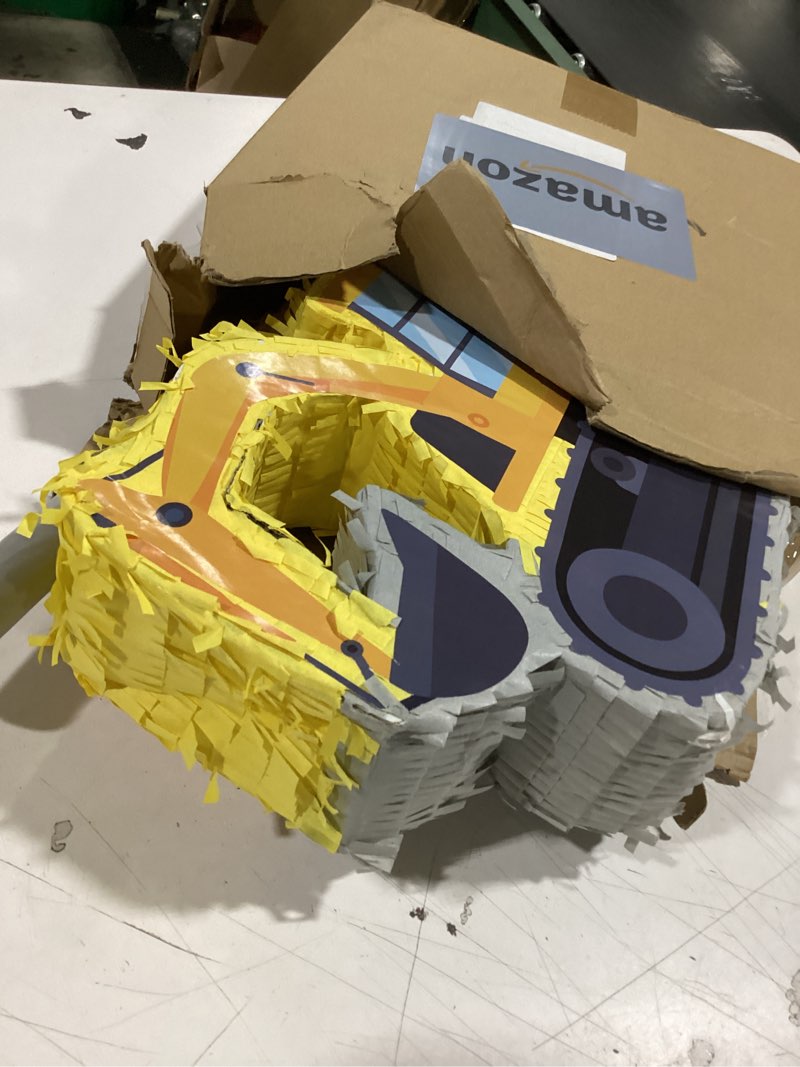 Condition photo showing Good Condition for lewtemi digger piñatas for birthday party construction excavator piñata with stick, blindfold, confetti for adults birthday baby shower party supplies digger style