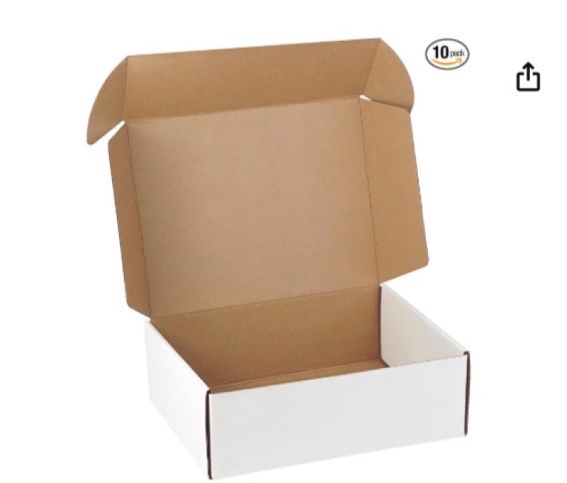 10 Pack 12"x9"x4" inch Shipping Boxes White Corrugated Cardboard Box for Small Business, Mailer, Shi