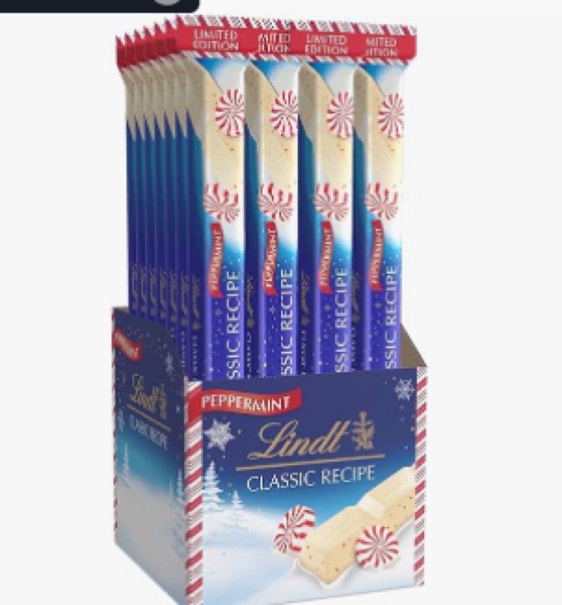 (Best before : 07/31/2025) Lindt CLASSIC RECIPE Holiday White Chocolate Peppermint Candy Stick, 1.2 oz. (24 Pack) (2023)
