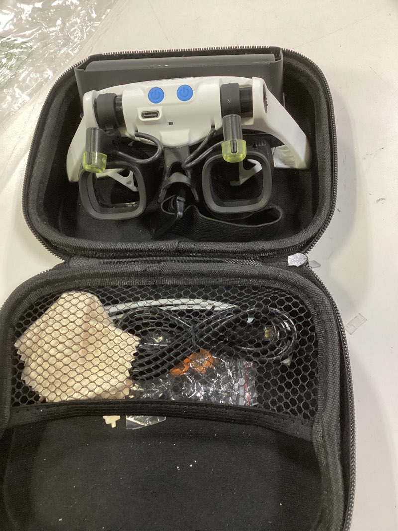 Condition photo showing Good Condition for Magnifying Glasses for Close Work, Jewelers Magnifying Glass with Light & 5 Interchangeable Lens Pairs(2X 4X 6X 10x 13x), Headband Loupe Magnifier for Watch Repair,Crafts, w/Storage Case White