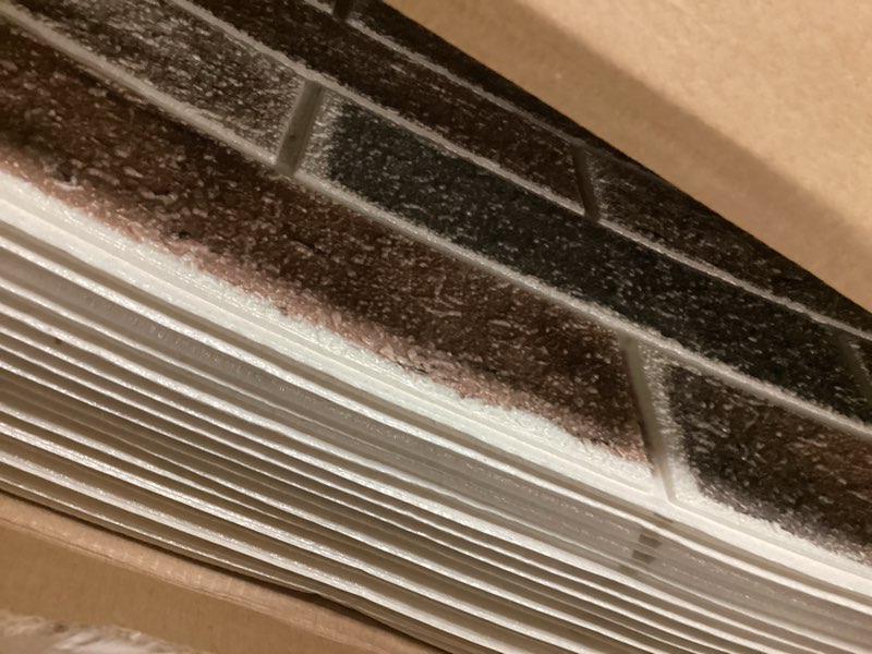 Condition photo showing Good Condition for art3d 20-pack105 sq.ft faux brick 3d wall panels peel and stick in gray brown, self adhesive waterproof foam wallpaper for bedroom, bathroom, kitchen 27.5x27.5inch gray/brown 20