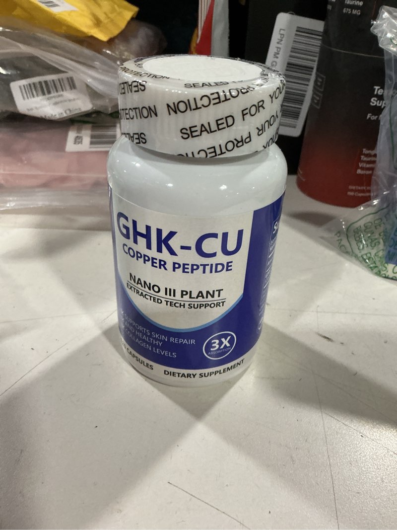 Condition photo showing New/Like New for ghk-cu copper peptide supplement | systemic support for collagen, skin elasticity, hair thickness & tissue repair | (zinc-free for custom stacking) - 120 capsules (1pack)