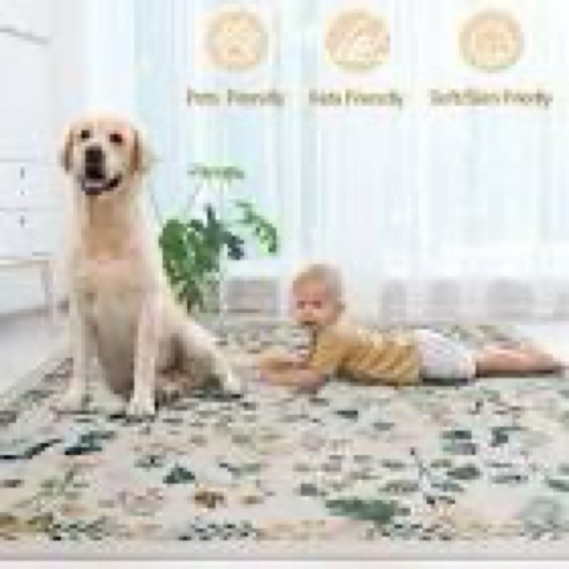 DECOMALL Jasmine Washable Area Rugs, Colorful Modern Flower Rug  with Rubber Backing, Foldable Non Sl 8x10ft