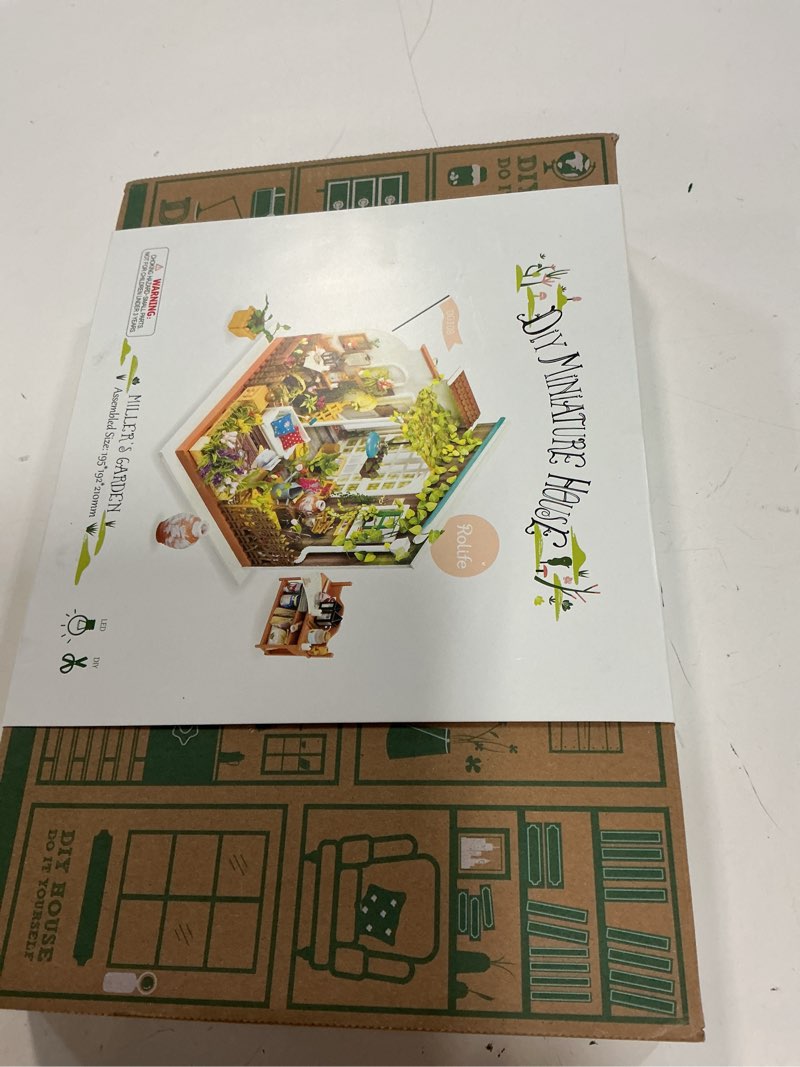 Condition photo showing New/Like New for rolife diy miniature house kit flower shop, tiny house kit for adults to build, mini house making kit with furniture, halloween/christmas decorations/gifts for family and friends(emily's flower shop) dg - emily's flower shop