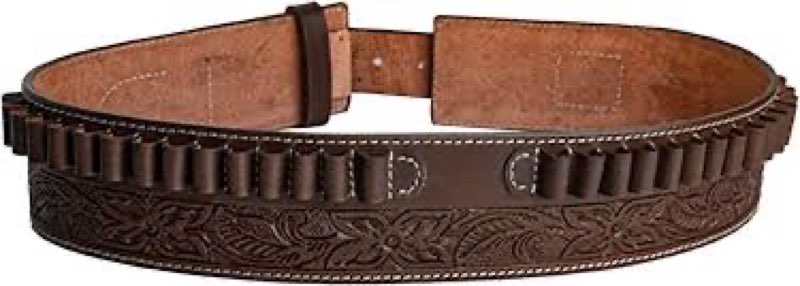Hulara Full Grain Buff Leather Ammo Belt 22 Cartridge Belt Western Ammo Case Bullet Ammo Loops for M