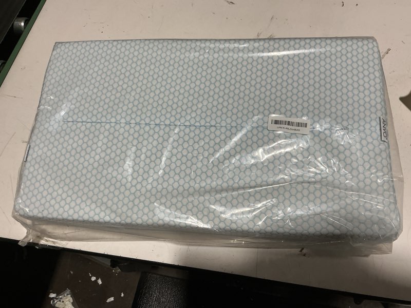 Condition photo showing New/Like New for Anvo Memory Foam Pillow, Neck Contour Cervical Orthopedic Bed Pillow for Sleeping Side Back Stomach Sleeper, Ergonomic Design for Neck and Shoulder Pain Relief, Blue White, Firm Blue White FIRM - Standard (24 x 13.4 x 4.7 inches)