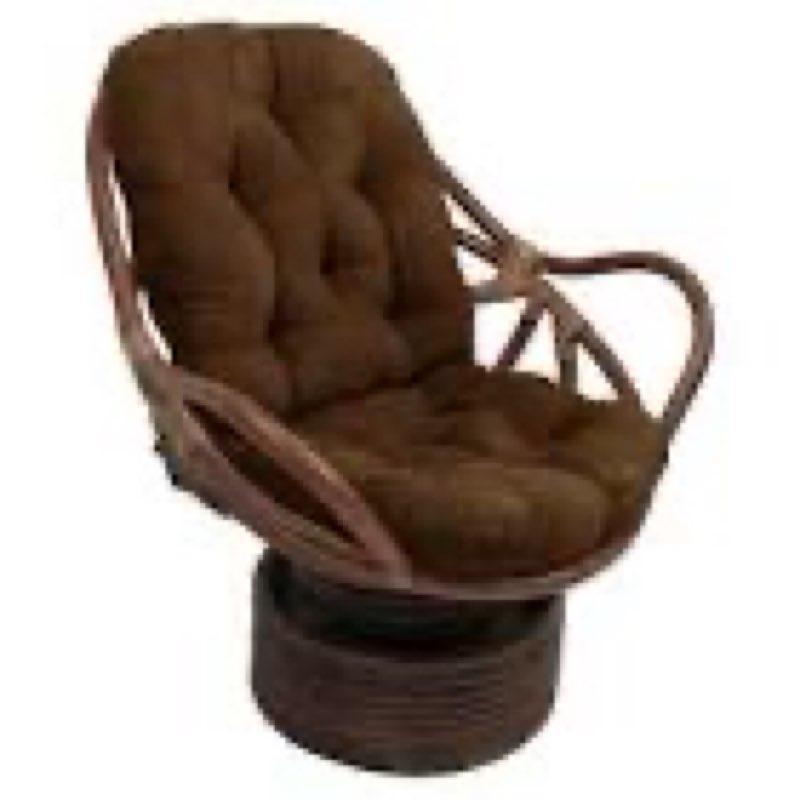 Blazing Needles Solid Microsuede Swivel Rocker Chair Cushion, 48" x 24", Chocolate Chocolate 1