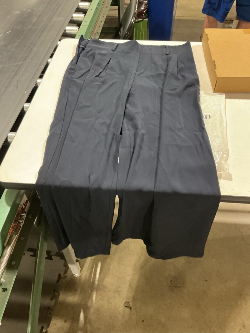 Condition photo showing Good Condition for prettygarden womens wide leg trousers 2026 elastic high waisted dress pants pleated slacks flowy business work palazzo pants navy x-large