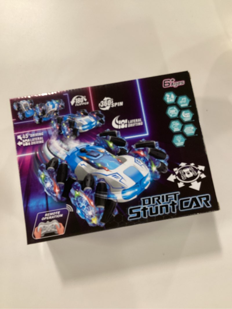 Condition photo showing New/Like New for Remote Control Car 4WD with 360° Rotating Drift Stunt Rc Cars | 2.4GHz Remote Control with Cool Lights,All-Terrain Off-Road Toy | Ideal Christmas & Birthday Gift for Kids Ages 4-7 8-10 10-13 Blue