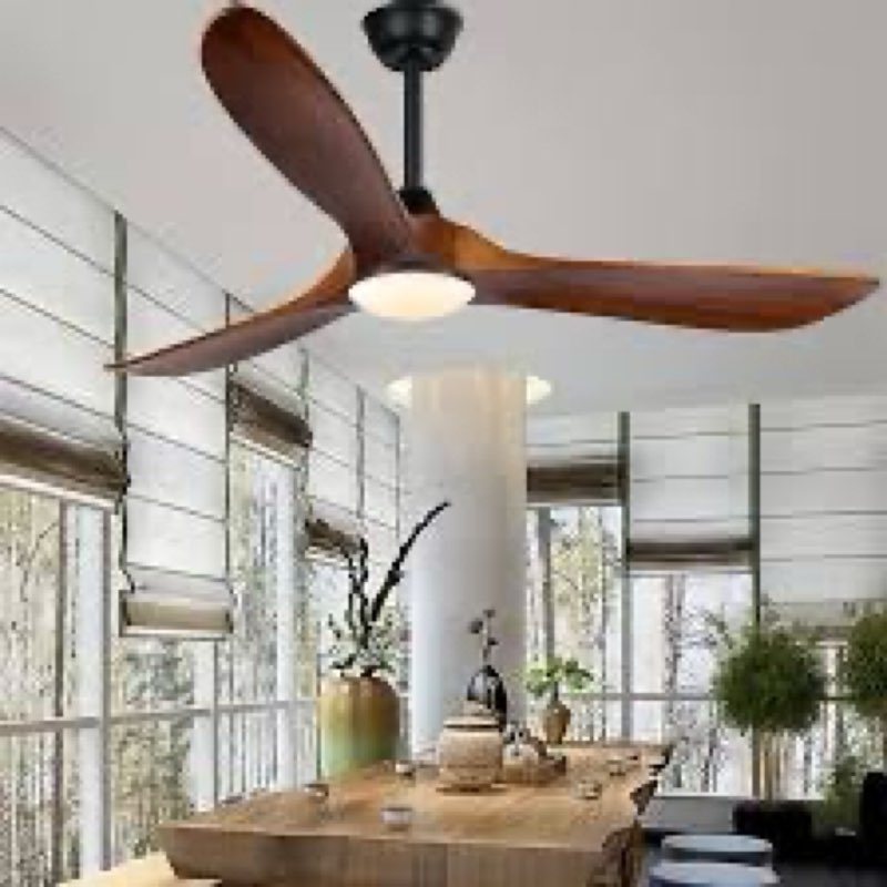 outdoor ceiling fan with light-glass lamp, 52 inch 3 blade wood propeller ceiling fans with lights a