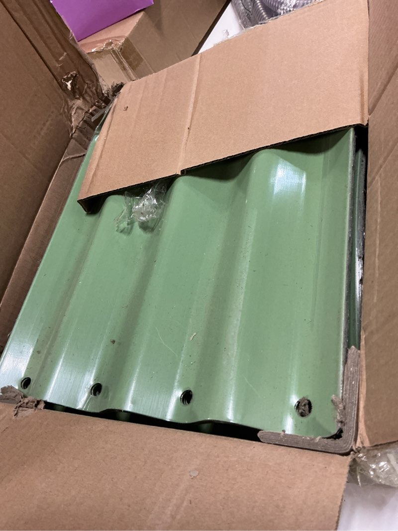 Condition photo showing Good Condition for winpull raised garden bed kit, 8x2x1 ft galvanized planter box outdoor, oval large metal raised beds for gardening vegetables flower herb (avocado green) avocado green 8×2×1ft