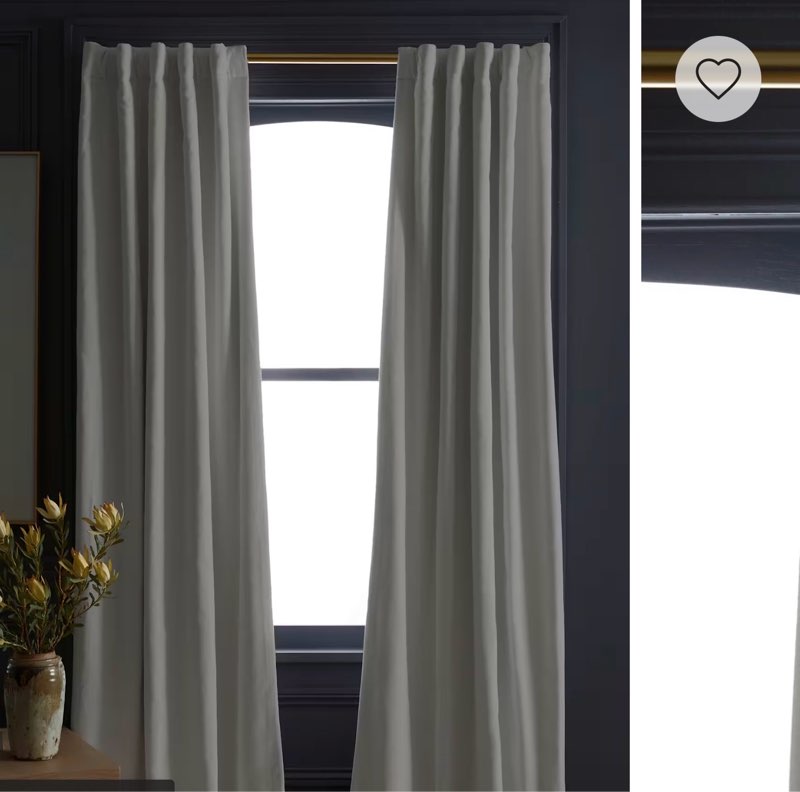Cotton Velvet True Blackout Curtain, 48x84, Ivory wite