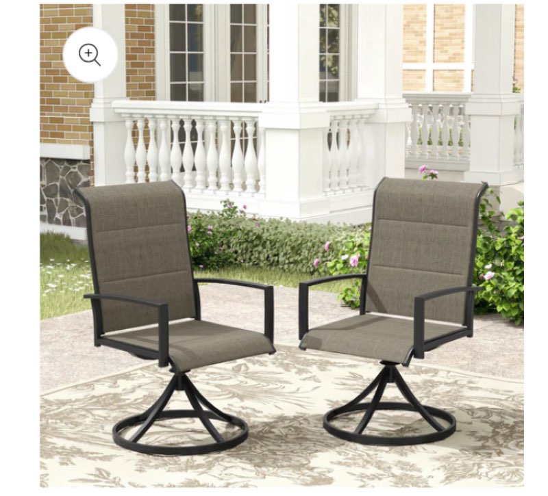 DCS07 cotton-padded outdoor swivel chairs for patio( 2 pcs) 