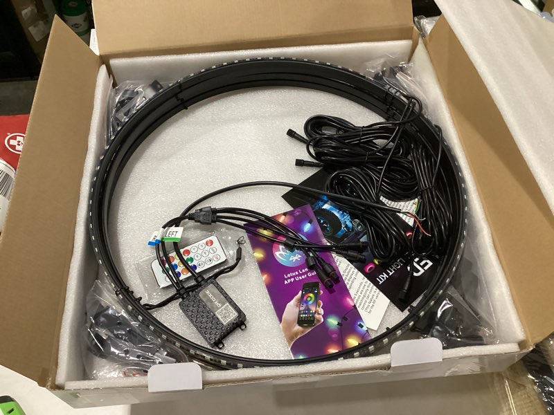 Condition photo showing New/Like New for 4PCS 17.5'' LED Wheel Ring Lights,IP68 Waterproof Multi-Color Double RGB Shift Changing Wheel Ring Rim Lights with Bluetooth APP Control 17.5"