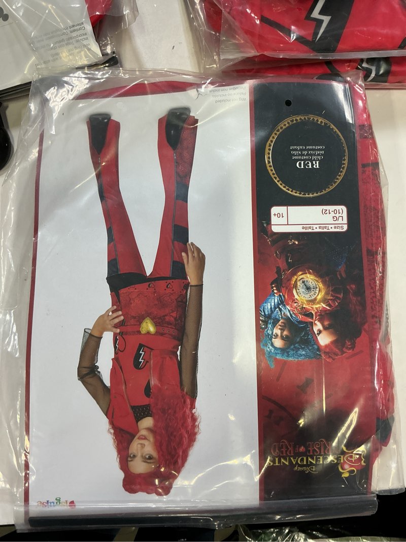 Condition photo showing New/Like New for L (10-12) Descendants Red Costume for Kids, Official Disney Descendants The Rise of Red Costume Jumpsuit, Wig not Included L (10-12)