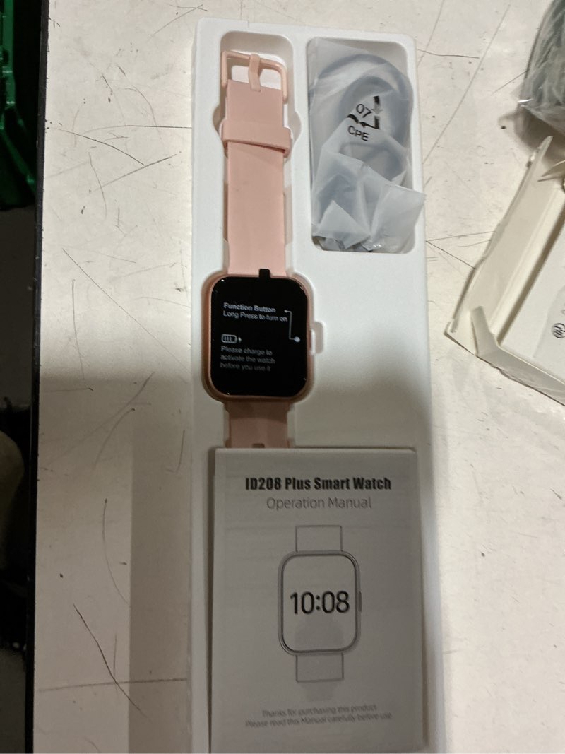 Condition photo showing Good Condition for tensky smart watch for women android & iphone, alexa built-in, 1.8" touch screen fitness tracker with answer/make calls, 3atm waterproof heart rate/sleep/spo2 monitor, pedometer, 100+ sport modes rose pink 1.8