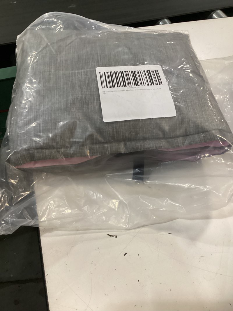 Condition photo showing New/Like New for 2-in-1 convertible pet carrier bed, gray and pink oxford fabric, extra large, scratch-resistant cushion for small and medium dogs