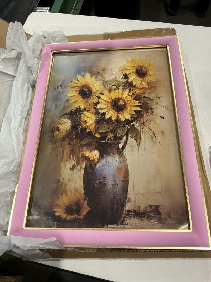 Condition photo showing Good Condition for similar to gold and pink sunflower picture frame