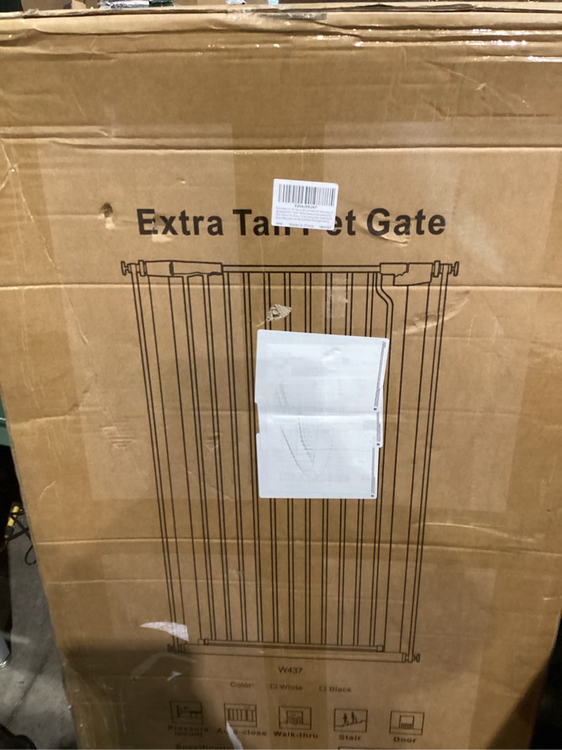 Condition photo showing Good Condition for Fairy Baby 51.18" Extra Tall Cat Gate for Doorway, Adjustable 29.5"-32.6" Wide Pressure Mounted Dog Gate Indoor for Stairs, Child Safety Gate Metal Auto Close Baby Gate for Pet Kid Walk Through, White White 29.5"-32.6"