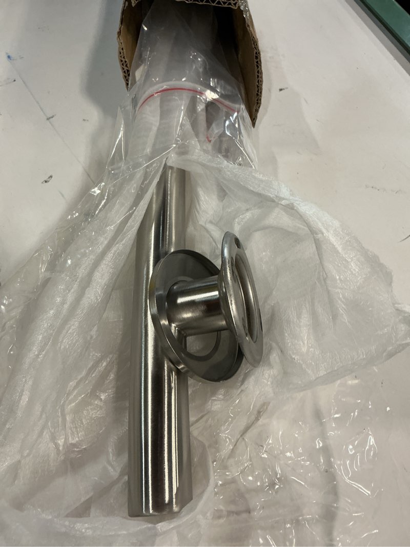 Condition photo showing As Is for Seachrome 24 inch Bathroom Wave Grab Bar Polished Finish 24 Polished