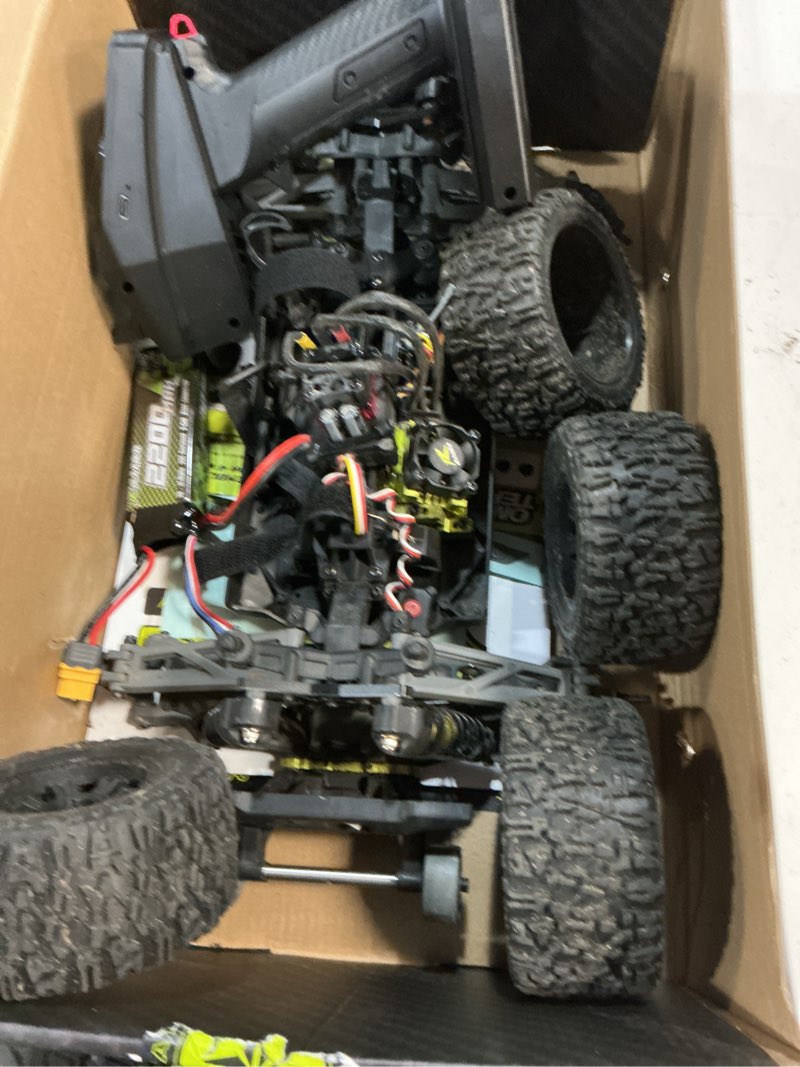 Condition photo showing As Is for ((incomplete ))riaario 1/10 brushless rc cars, monster truck, 50+ mph, 4wd, waterproof, carbon fiber, black, ages 8+