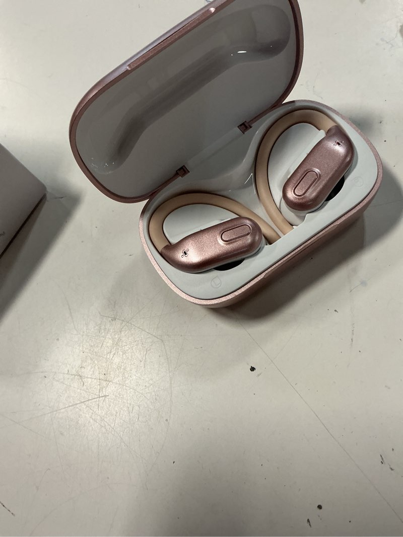 Condition photo showing New/Like New for bluetooth headphones wireless earbuds 80hrs playback sport ear buds with earhook led display charging case ipx7 waterproof earbud deep bass running earphones for ios android cellphone,rose pink