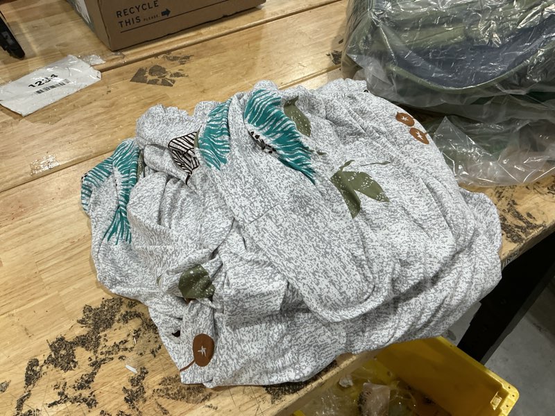 Condition photo showing Good Condition for searchi stretch sofa cover printed couch cover, floral pattern 3 pieces loveseat slipcover with 2 separate cushion cover, washable furniture protector for living room(loveseat, autumn leaves) light gray+autumn leaves medium